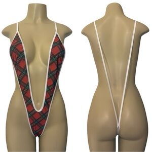 Plaid Deep V slingshot